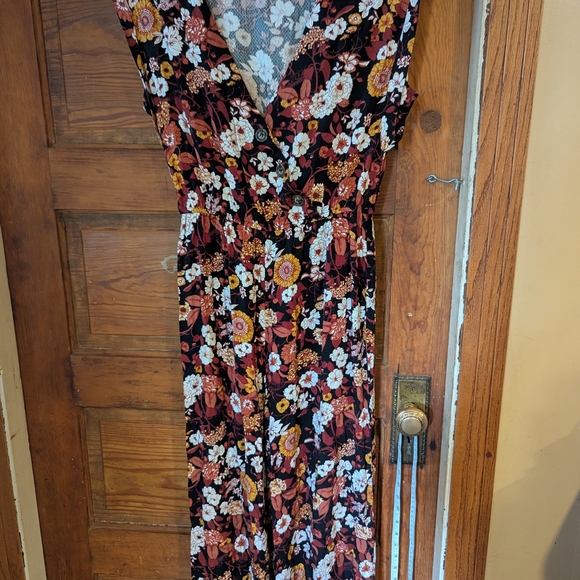 Maurices Red and White Wrap Maxi Dress V-Neck Sleeveless - Picture 1 of 9